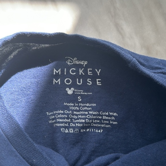 Unisex DIsney Mickey Mouse Cotton Navy T-Shirt Size Small - Picture 4 of 4
